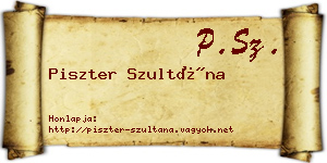 Piszter Szultána névjegykártya